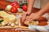 Kneading Pizza dough