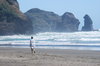 Woman walking at the beach