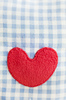 Red heart on blue