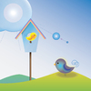 Birdy girl blue house and boy
