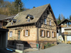 ocher half-timbered house